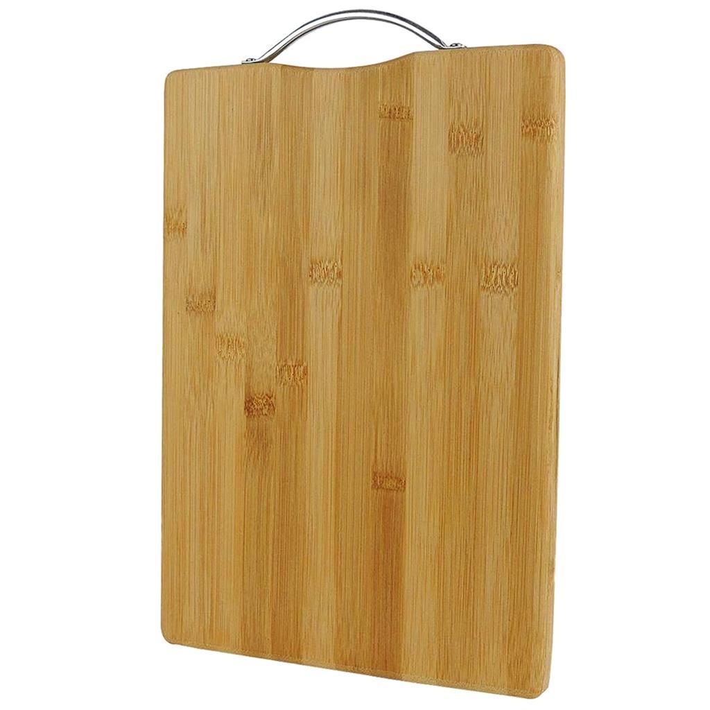Tabua de Carne de Bambu Multiuso 34x24cm + Faca para Legumes Corte para Cozinha Churrasco Frios