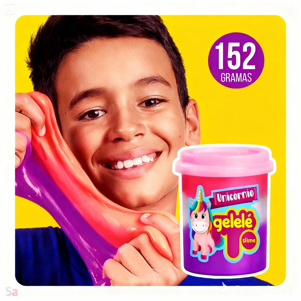 KIT x 3 Promoção Slime Unicórnio Gelelé 152g Colorido e Divertido