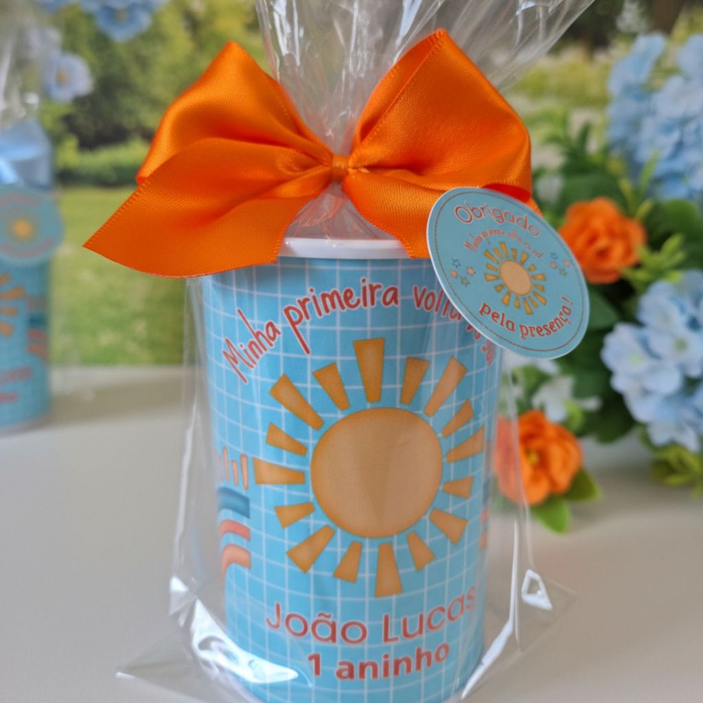 Cofrinho Personalizado Tema Minha primeira volta ao sol  – Ideal para Lembrancinhas de Festa Infantil em Oferta na Shopee