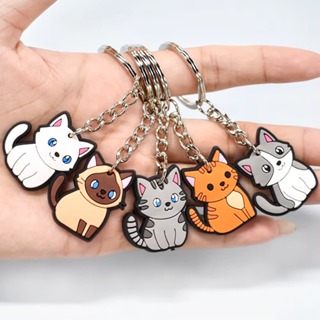 Chaveiros Emborrachados Gatinhos Laranja Frajola Siamês Cinza Tricolor Pingente Gato PVC Fofo Kawaii Presente em Oferta na Shopee