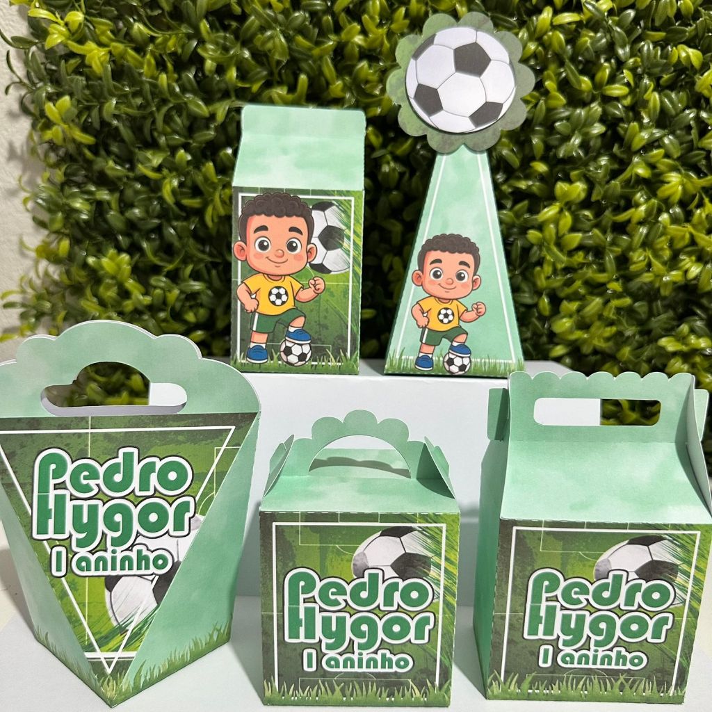 Kit caixas futebol l personalizados aniversario l festa l infantil l pegue e monte