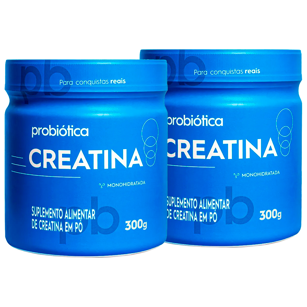Probiótica Kit 2x Creatina Monohidratada Pura em Pó - Pote 300g Cada