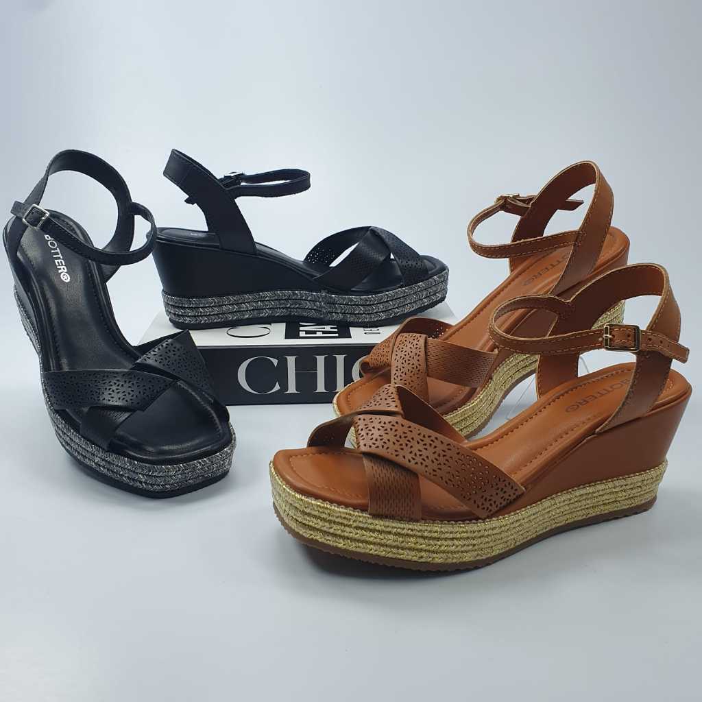 Sandália Feminina Bottero Anabela 365903 Casual Confortável
