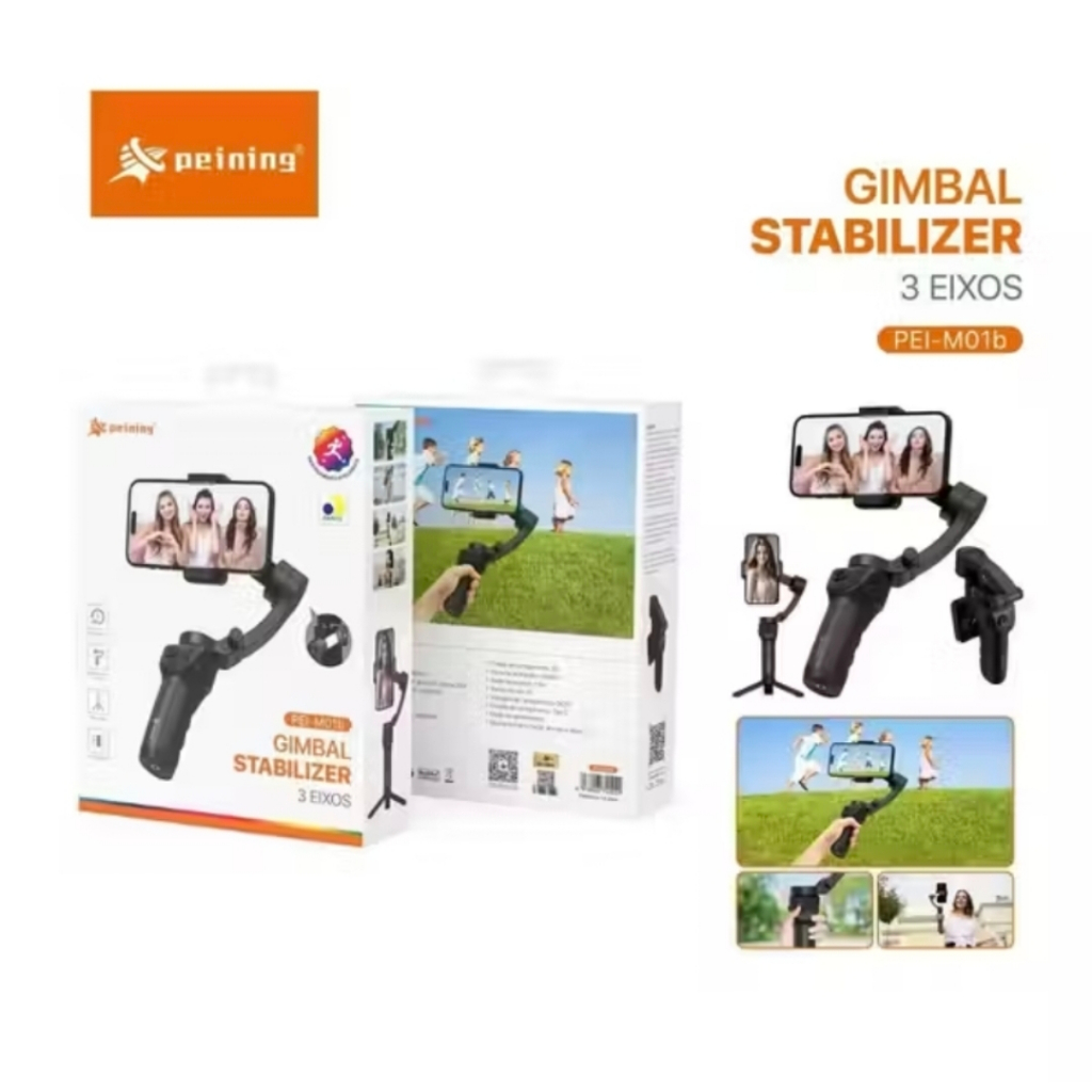 GIMBAL PEINING PEI-M01 Estabilizador Rotação Para Celular 3 Eixos