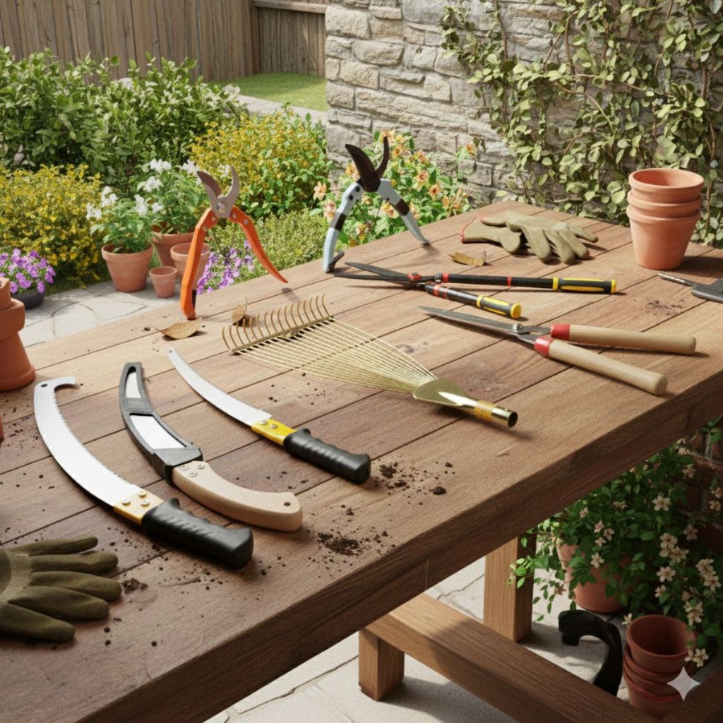 Ferramentas para Jardinagem Serrote Poda Alicate podador Tesourão Grama Serra Poda Galhos Arvore