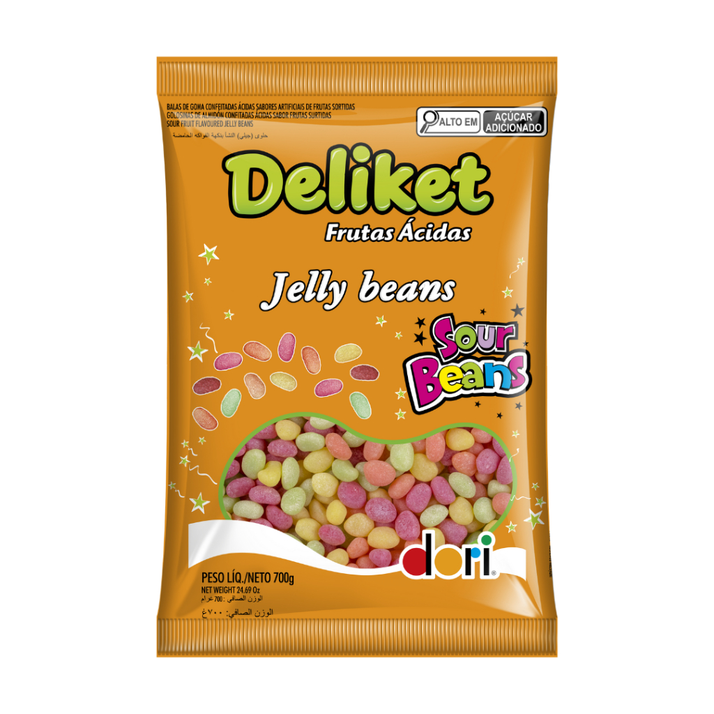 Deliket Ácido Confeitado 700g | Bala Confeitada Azedinha e Colorida