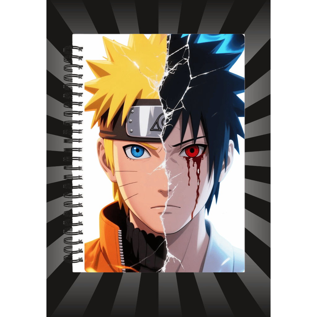 Kit 3 Adesivo Capa Caderno A4 Naruto Sasuke Personalizado Anime Escola Volta às Aulas 2026 Manga
