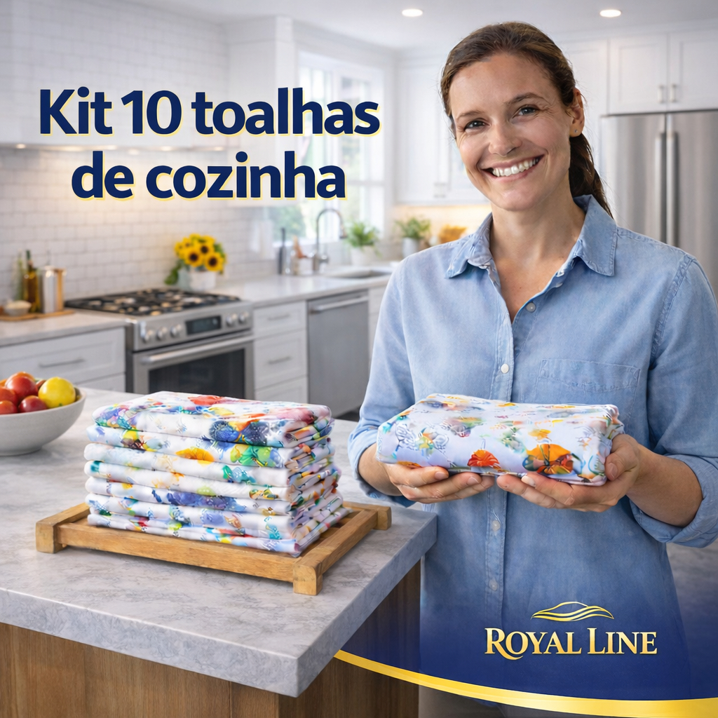 Kit 10 Panos de Prato Felpudos e Atoalhados estampados (100% Algodão)