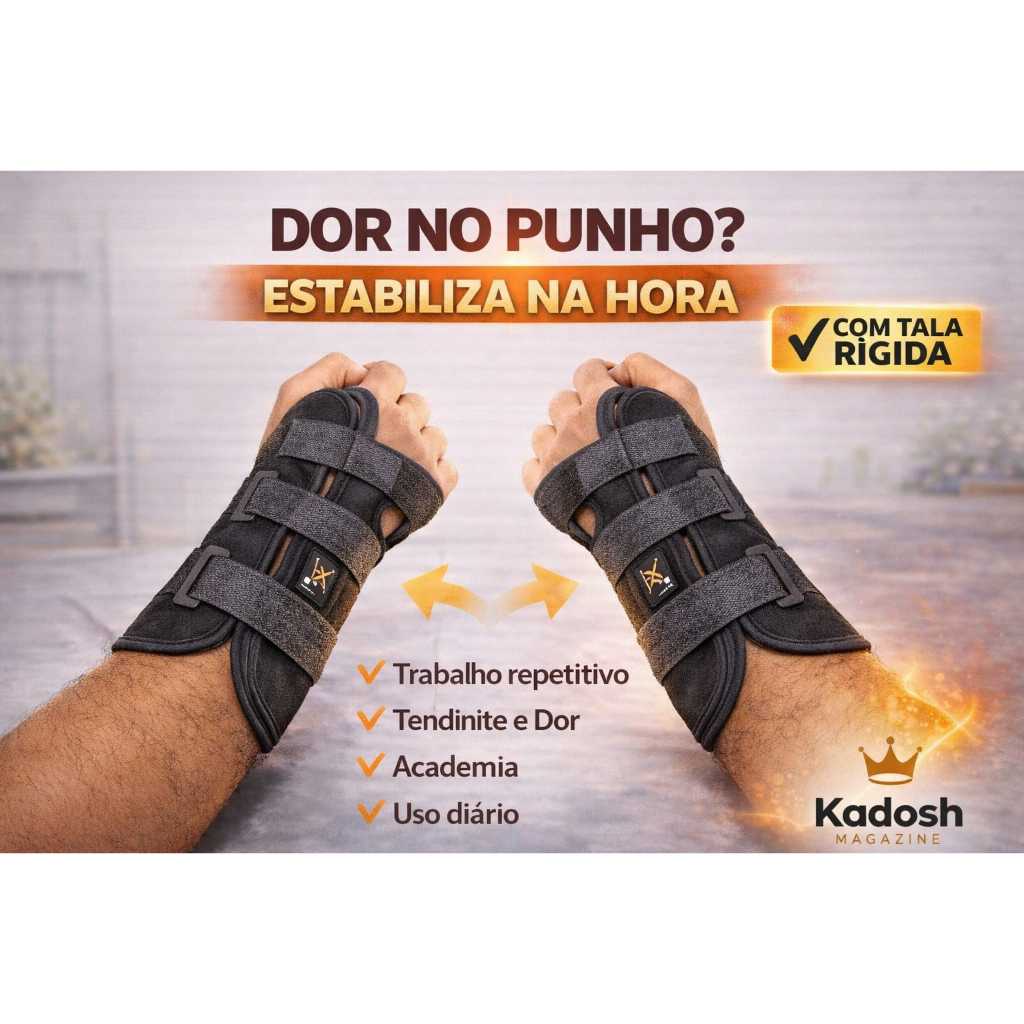 Munhequeira Ortopédica com Tala Fixa | Ajustável | Uso em Ambas as Mão