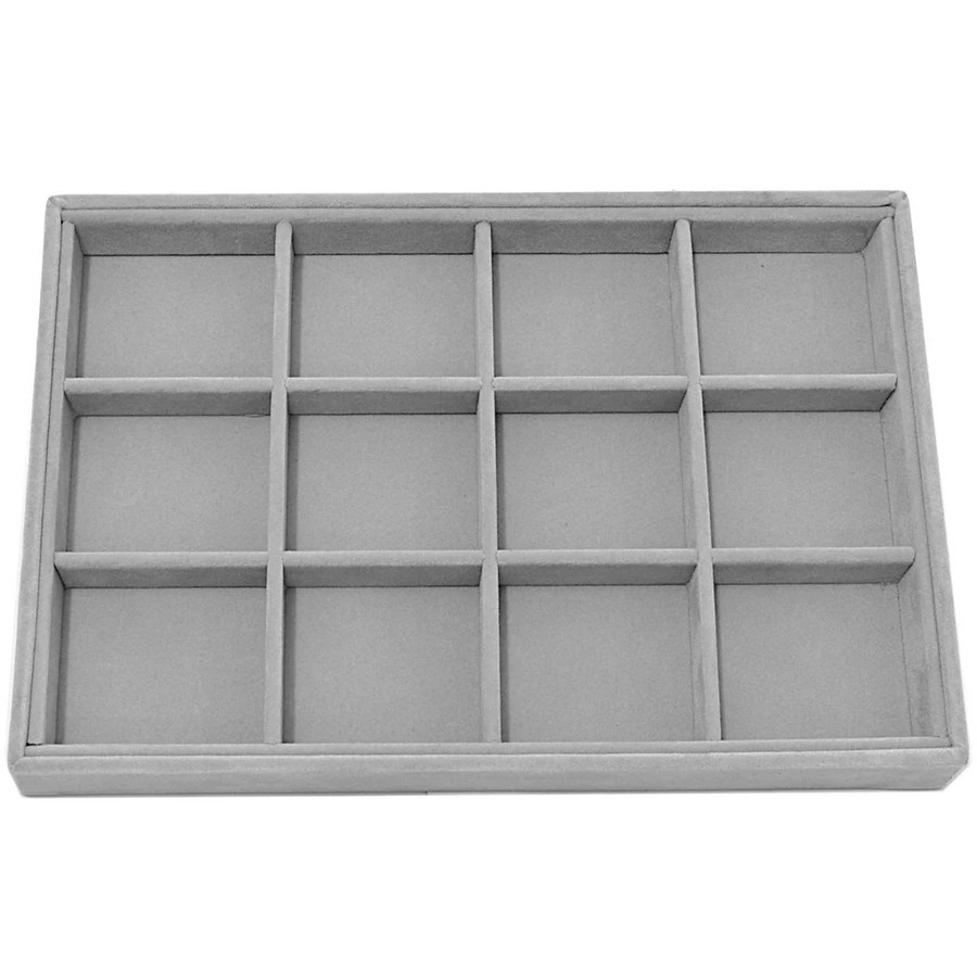 Bandeja Media Organizadora Quadriculada Para Jóias - Brincos - Veludo sem capa