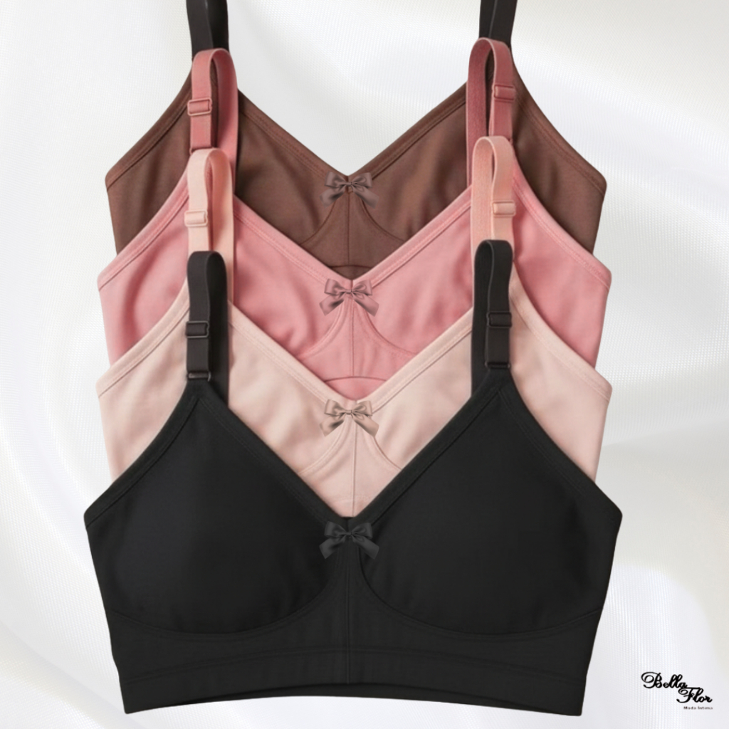 KIT COM 4 SUTIÃS Reforçados Plus Size Alta Sustentação Tecido Duplo Alças Grossas