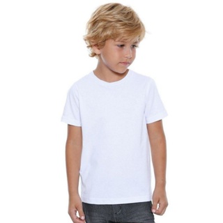 Camiseta  Branca Lisa Básica  infantil sublimação 100% poliéster ant pinling (a única que não dá bolinhas após lavagem) em Oferta na Shopee