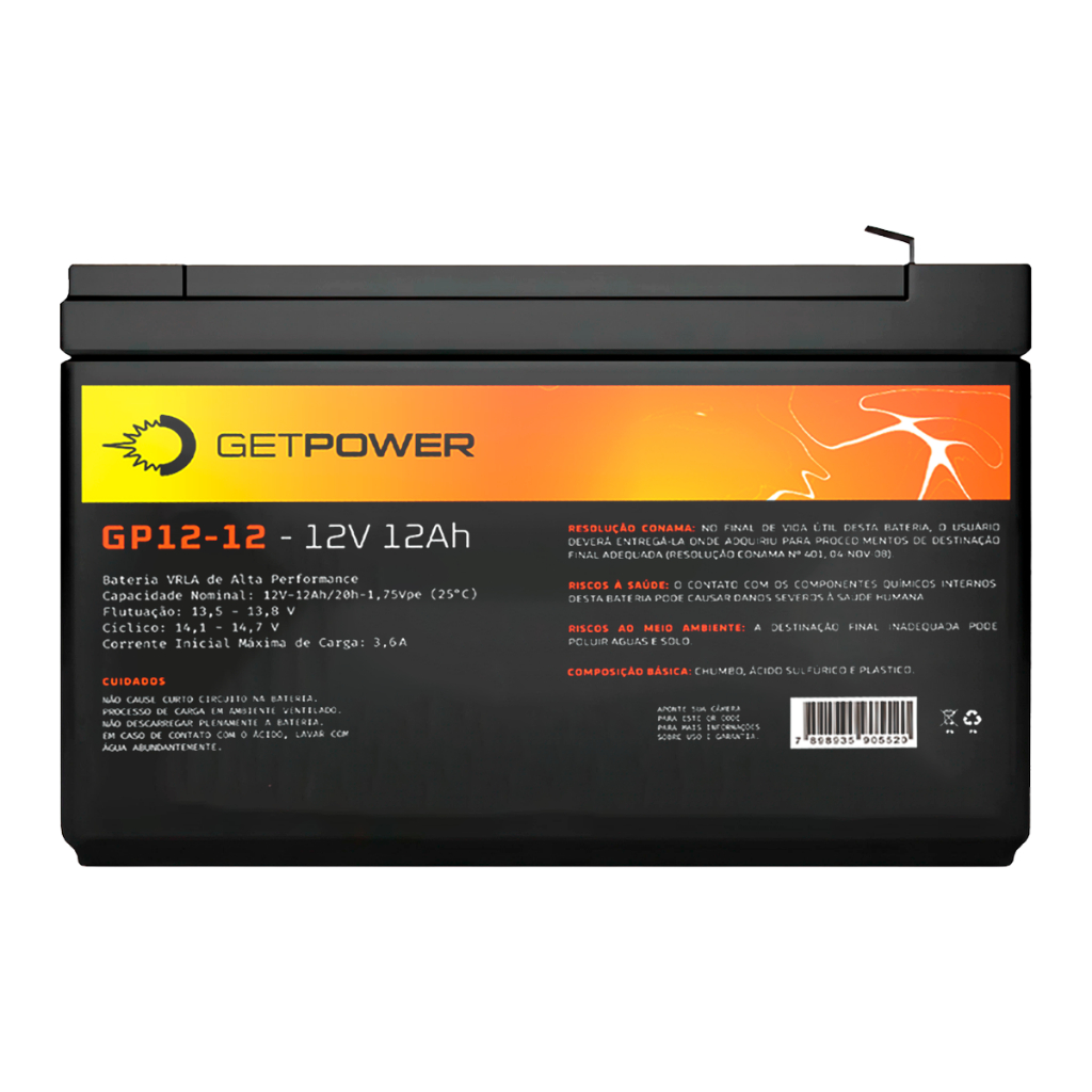 Bateria Recarregável Getpower 12v 12ah Bicicleta Elétrica Scooter Skate
