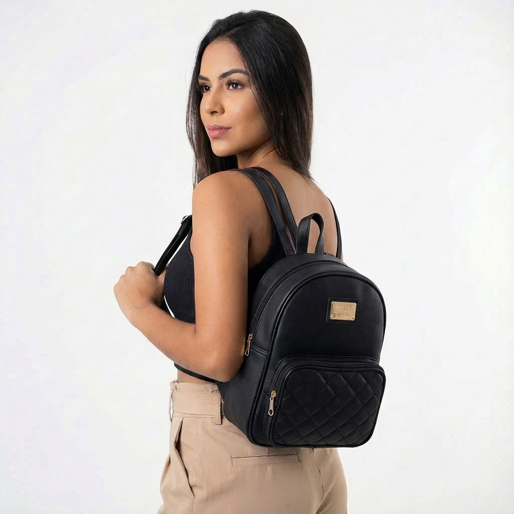 Bolsa Mochila feminina de Couro Sintetico Bolsas femininas de moda CAPADOCCI SEM POMPOM