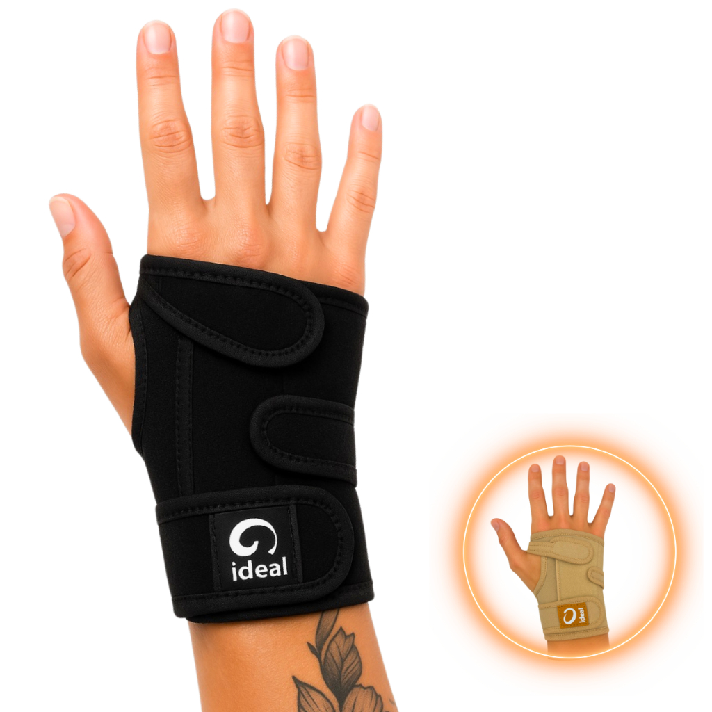 Munhequeira Órtese Tala Imobilizadora Punho Pulso (Microtala) - Cor Preto - Lado Esquerdo ou Direito