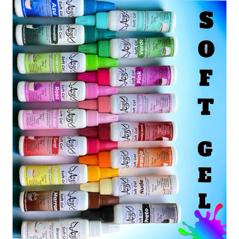 kit Corante soft Gel 25gr Angel ,cores á escolha,Cor Intensa, Não Amarga, Ideal, para Chantilly e Buttercream em Oferta na Shopee