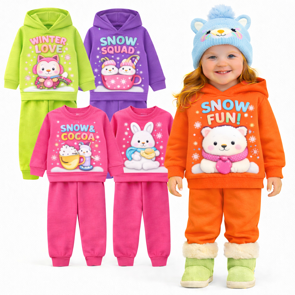 Kit Sortido 2 ou 6 Peças Moletom Roupa De Bebê Menina Infantil Inverno Conjunto Moletom Peluciado de Bebê para Frio