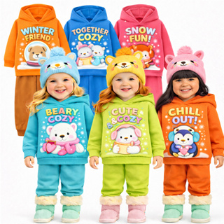 Kit 4 Peças de Moletom Infantil Inverno Menina - 2 Conjuntos Moletom Infantil Feminino  - Moletom Flanelado de Menina em Oferta na Shopee