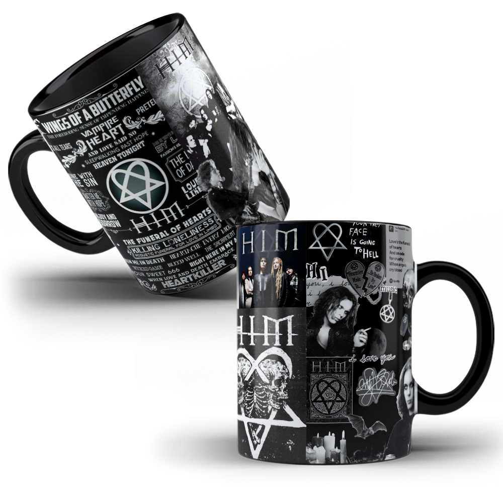 Caneca Porcelana  Fotos Banda Him Rock Metal