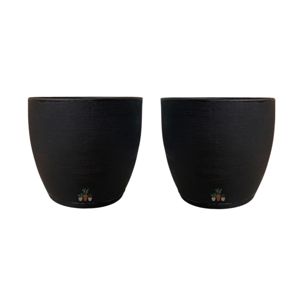 kit 2 Vaso de Planta Grande Redondo Bojo Grafiato 42 cm de altura e 50 cm de Diâmetro Perfeito para Árvores Frutíferas em Oferta na Shopee
