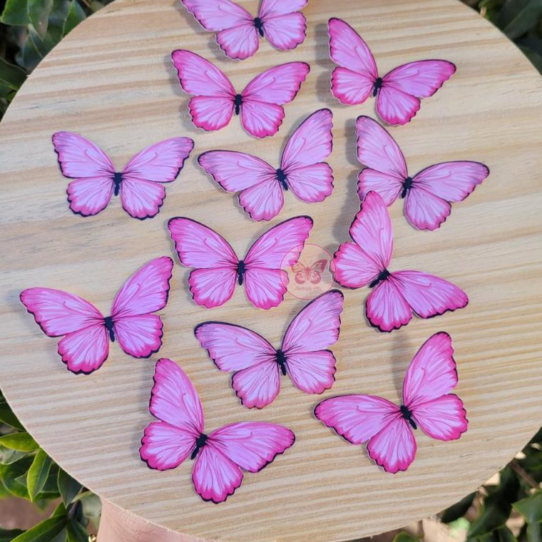 30 Borboletas 5 CM Dois Tons de Rosa |Topo de Bolo, Lembrancinhas, Buquês, Jardim Encantado em Oferta na Shopee