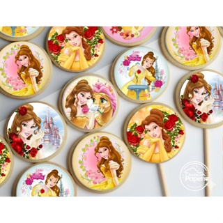 Papel Arroz Bela e a Fera para Pirulitos, Biscoitos, Pão de Mel ,Suspiros e Cupcakes /20 unidades - 5 cm (CORTADOS) em Oferta na Shopee