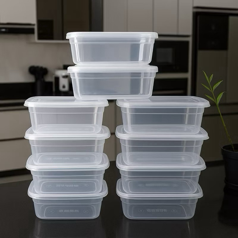 Imagem Kit Potes Marmitas Fitness 500ml Bpa Free Transparente Reutilizável Freezer Microondas