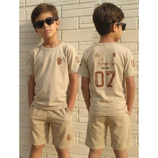 Conjunto Top Infantil Estiloso Infanto Juvenil Menino Verão 2026 Camisa e Bermuda 1 a 14 anos em Oferta na Shopee