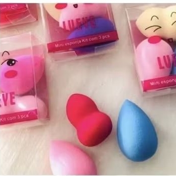 Kit esponja coxinha miniatura com 3