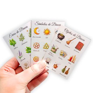 Kit 3 Ímãs de Geladeira Objetos Místicos de Bruxa 6x8,5cm em Oferta na Shopee