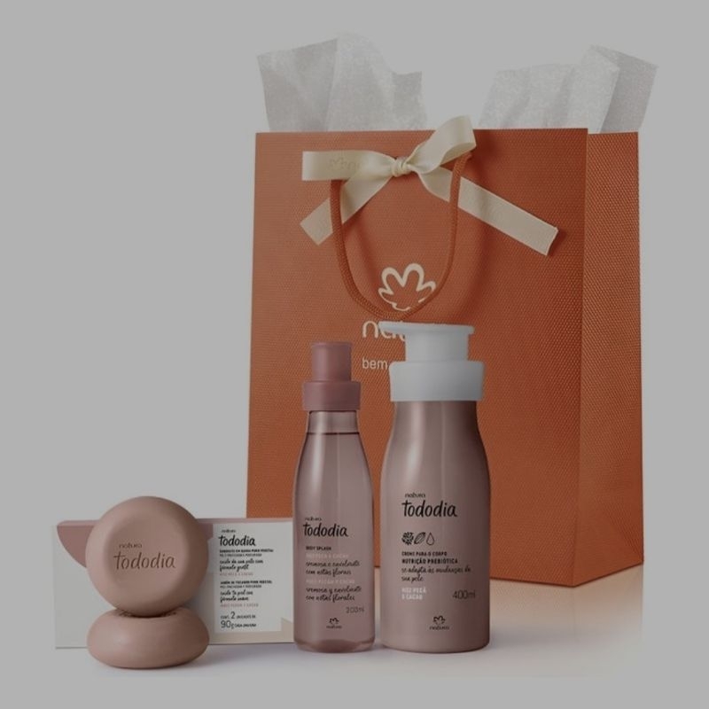 Kit Tododia Noz Pecã e Cacau Natura | Hidratante 400ml + Body Splash 200ml + Sabonetes