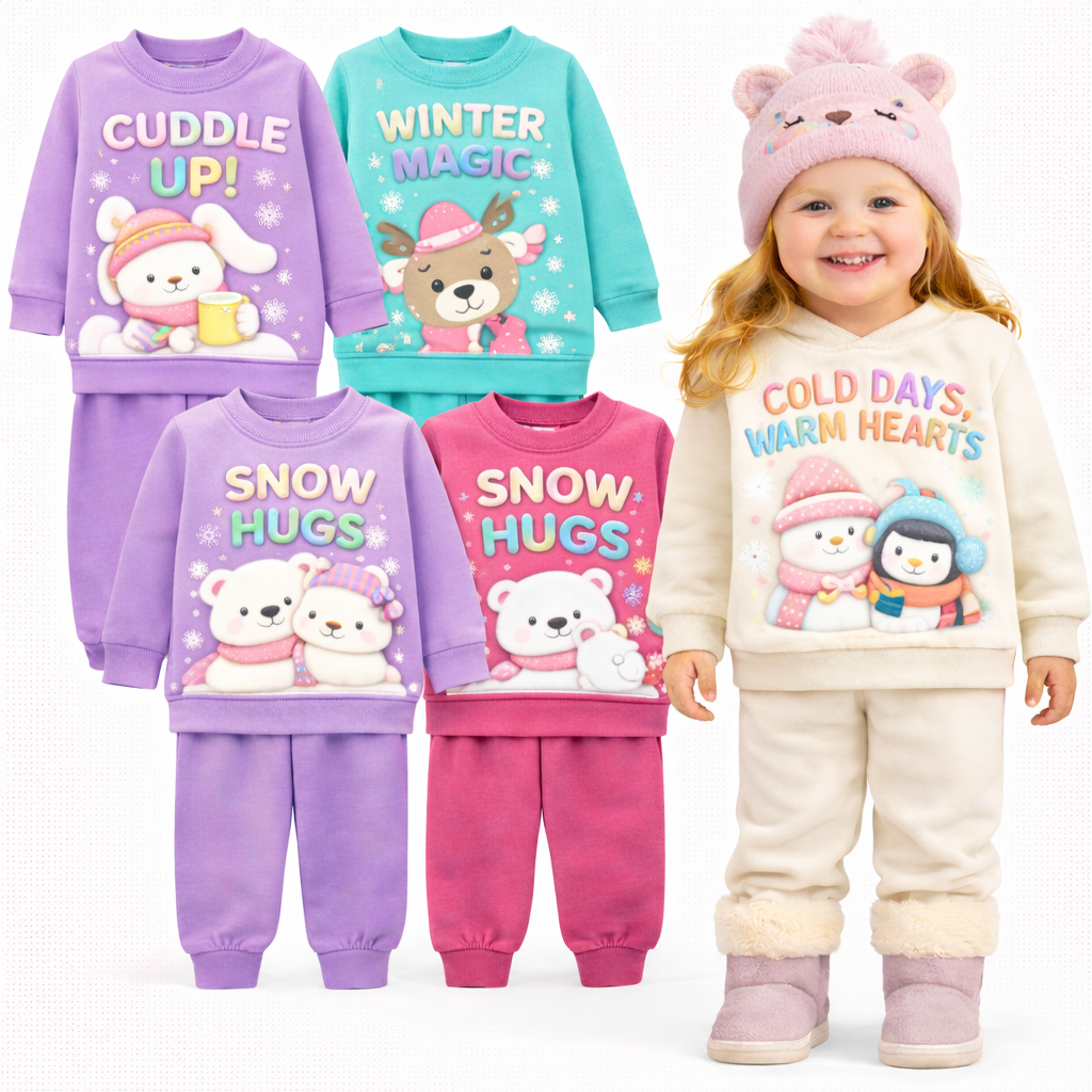 Kit 4 peças de Roupa Infantil Inverno Kit 2 ou 1 Conjunto De Moletom Infantil Feminino Inverno Kit com 2 conjuntos em Oferta na Shopee