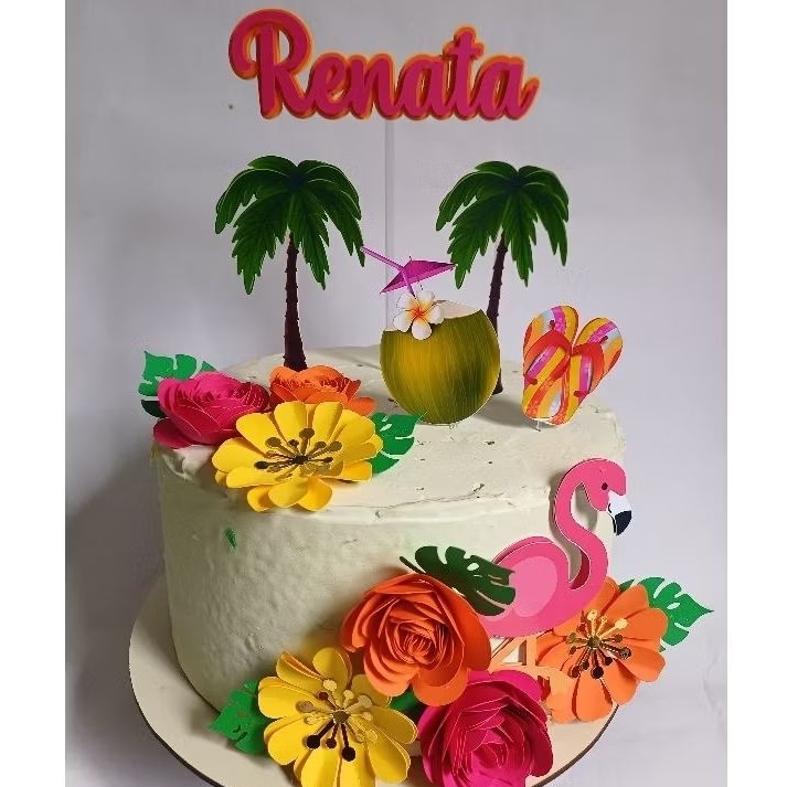 Topos de Bolo Flamingo | BuscaProdutos