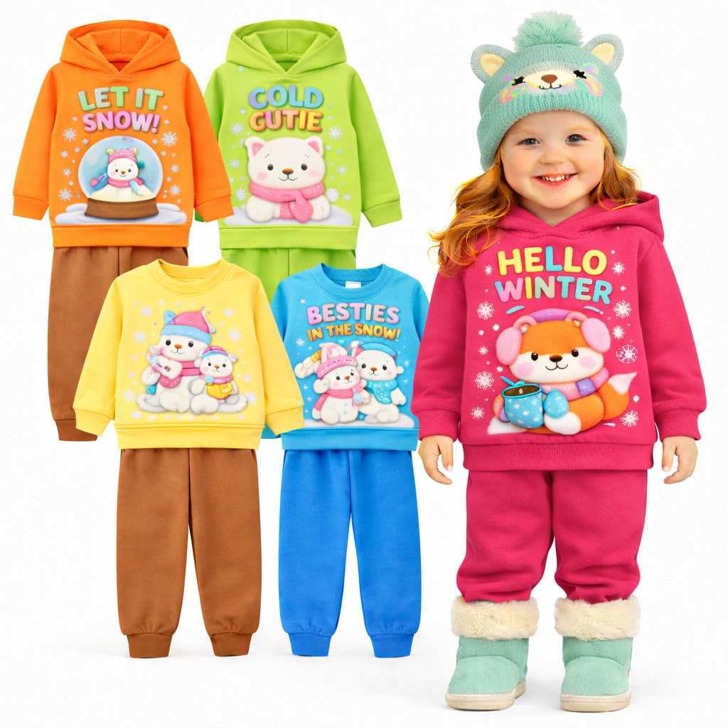 Kit Sortido 2 ou 6 Peças Roupa de Moletom Bebê Menina Infantil Inverno Conjunto de Moletom Infantil Agasalho Bebê