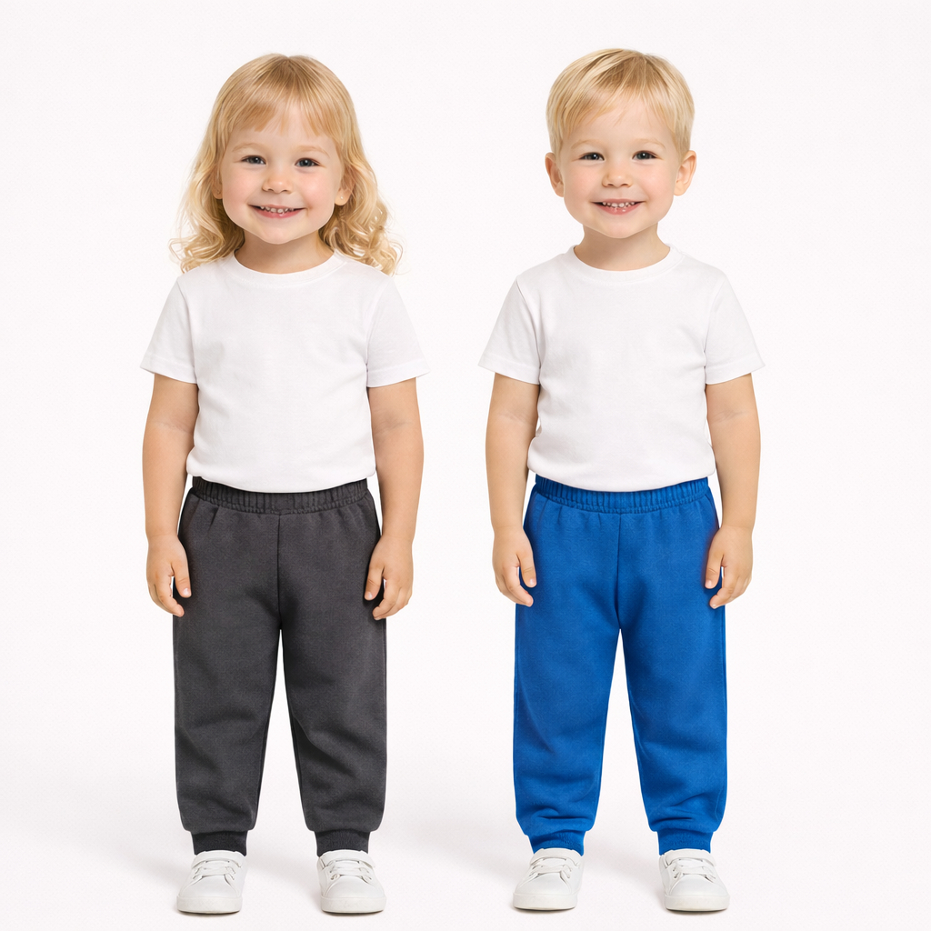 2 Calças Infantil Bebê Inverno Menino ou Menina Calça de Moletom flanelado Cores Sortidas Unissex
