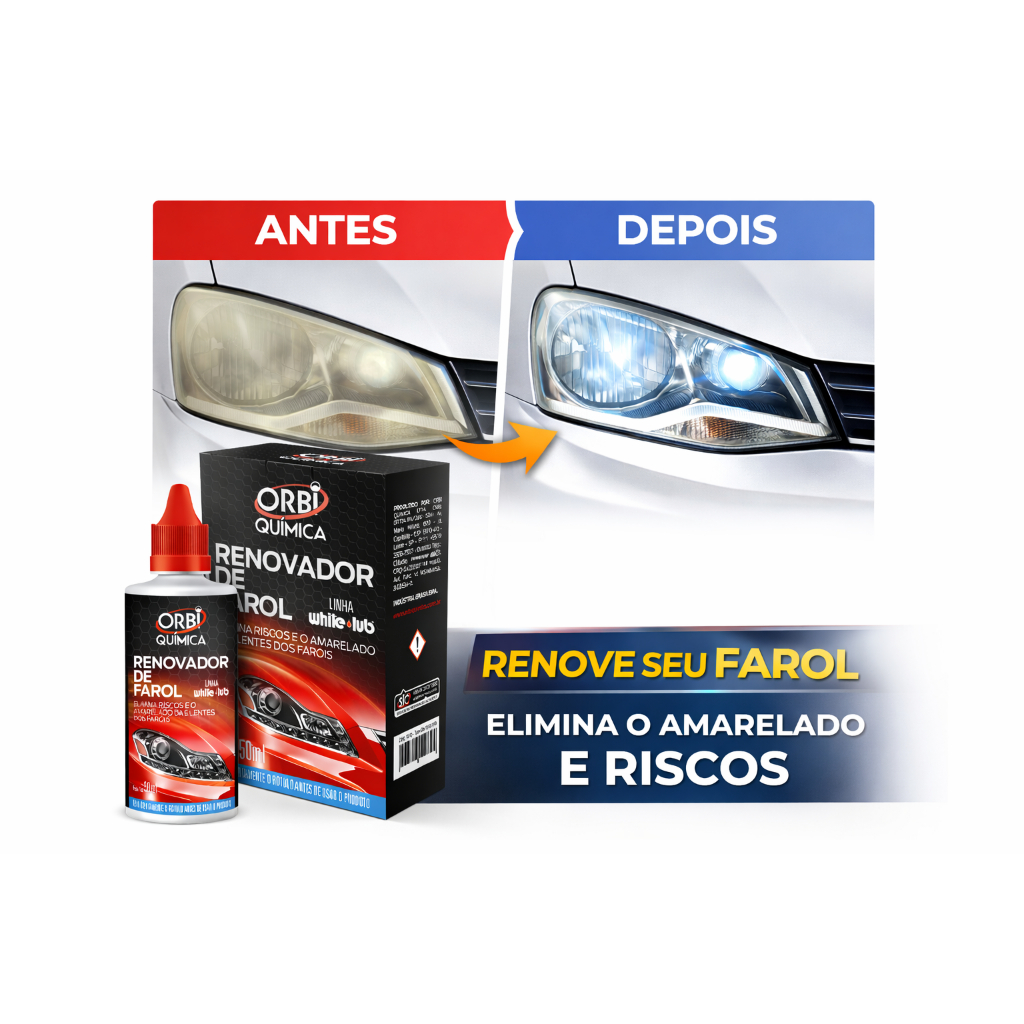 Renovador de Farol Orbi Tira Amarelado e Aspecto Fosco Revitalizador 50ml + Estopa Envio Rapido em Oferta na Shopee