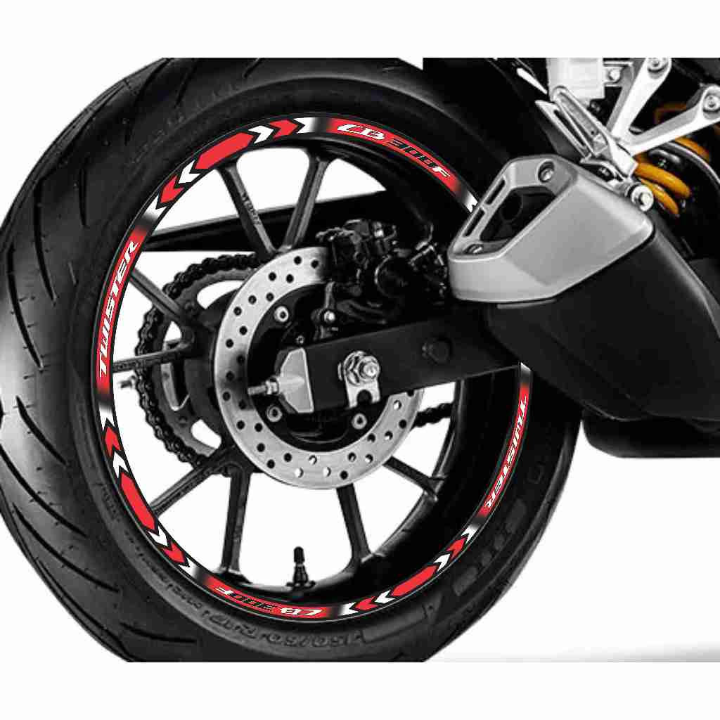 Adesivo Friso Refletivo Roda Moto Honda Twister CB 300F vermelho