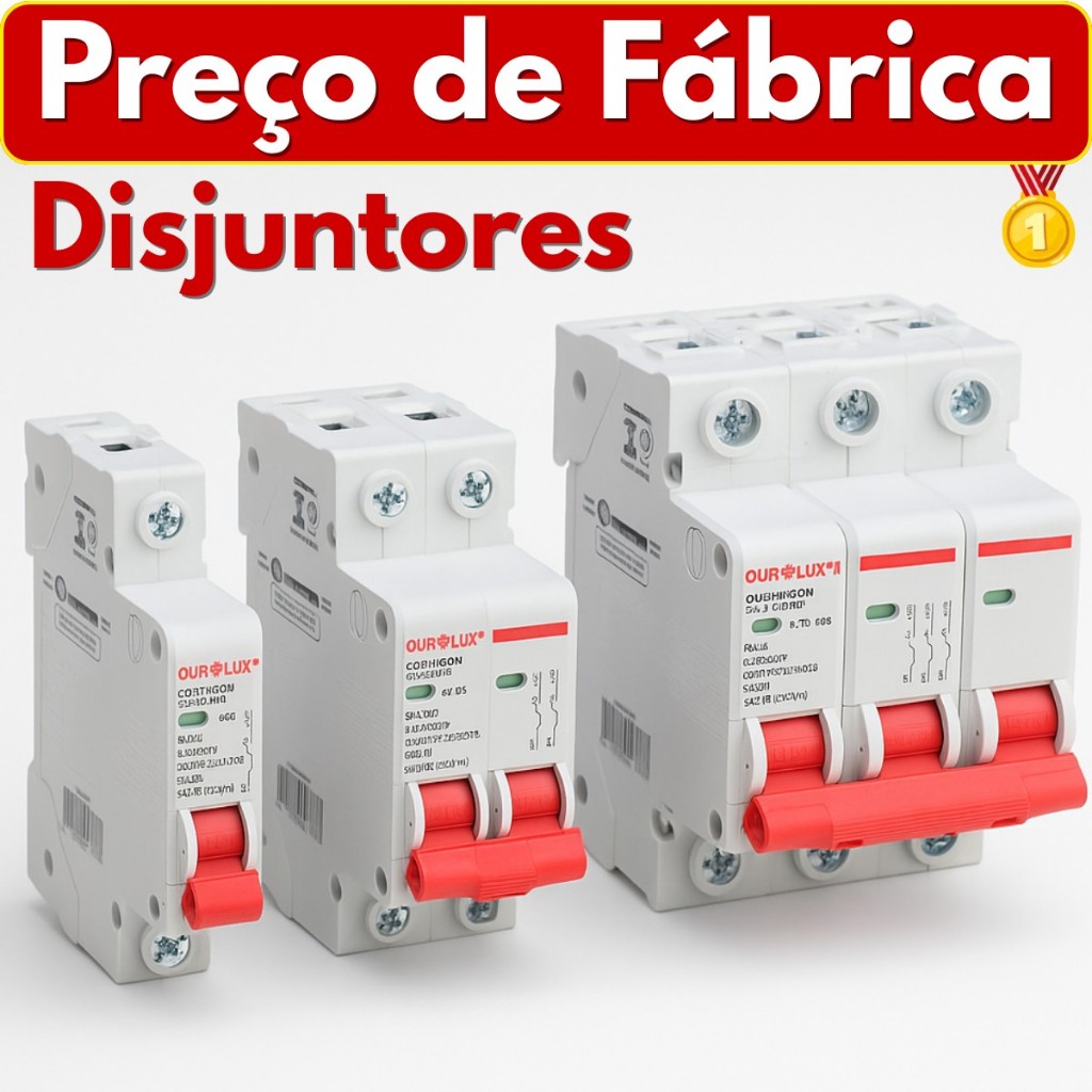 Disjuntor Unipolar Bipolar Tripolar 10A a 63A Amperes 127V 220V Curva C Termomagnético Din Ourolux em Oferta na Shopee
