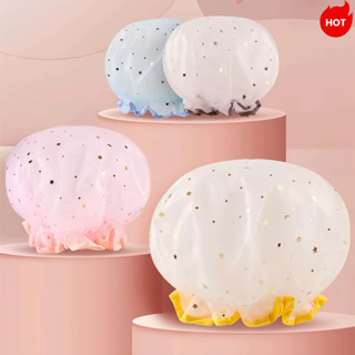 [ KIT 2 ] Touca de Banho Feminina com Tule Estrelado | Forro Impermeável EVA |  Reutilizável em Oferta na Shopee