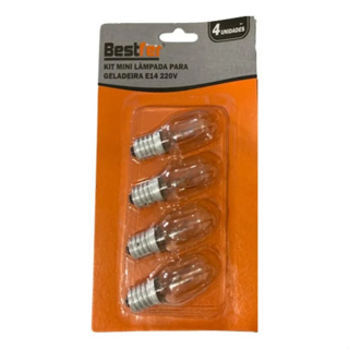 Mini Lâmpadas p/ Geladeira Microondas E14 15W Kit c/ 4 Unidades - 220V BFH1778 em Oferta na Shopee