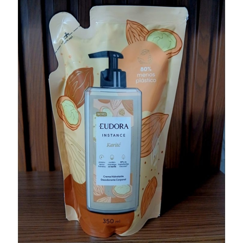 Refil Hidratante Creme Desodorante Corporal Eudora Instance Karité 350ml Validade 06/28