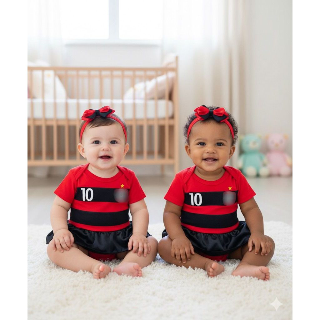 Kit Body Bebê + Faixa Time Carioca Futebol Menina Mesversário