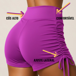 Short Feminino Praia Cos Alto  Suquini Academia Treino Verão Fitness