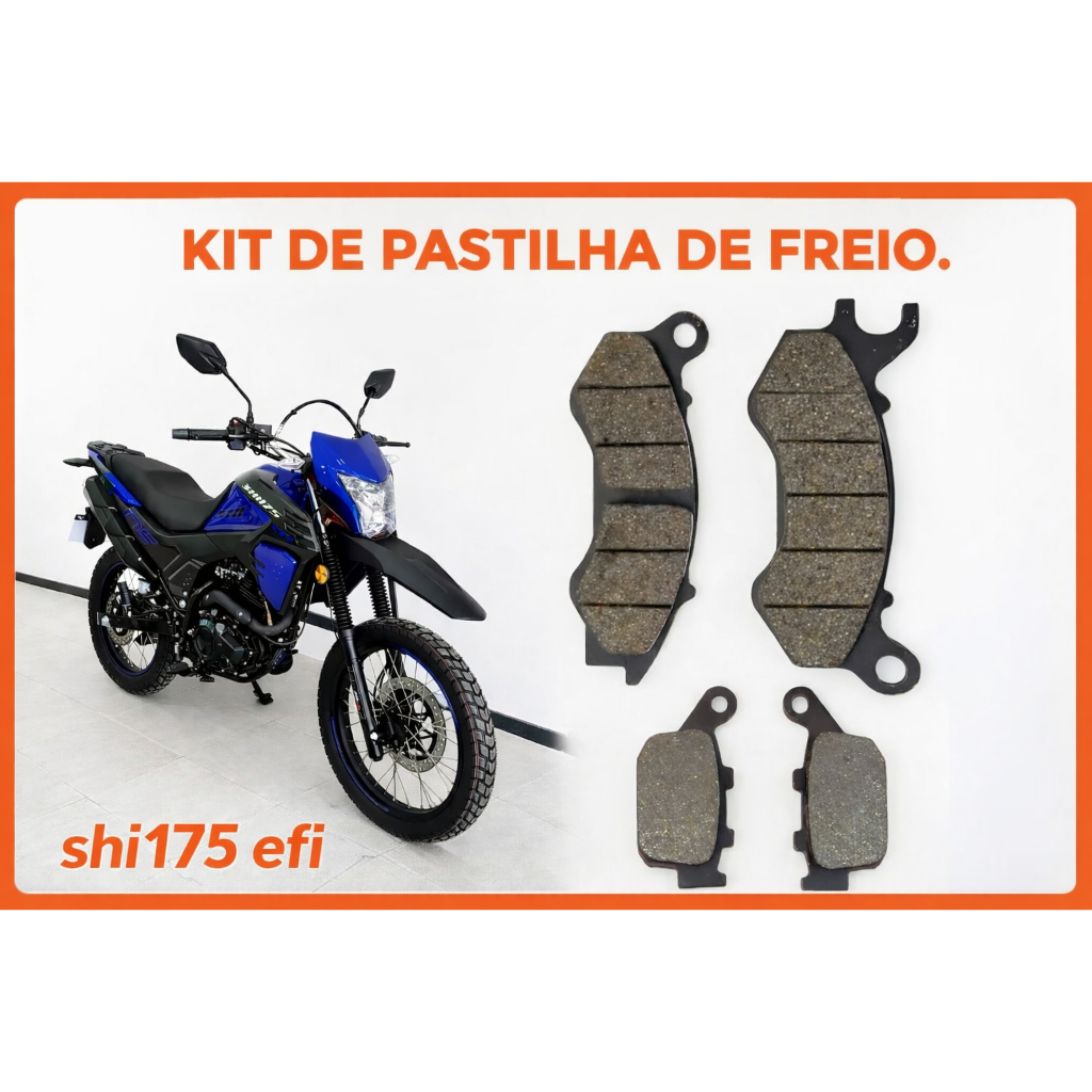 kit pastilha de freio dianteiro e traseiro shi175 efi. em Oferta na Shopee