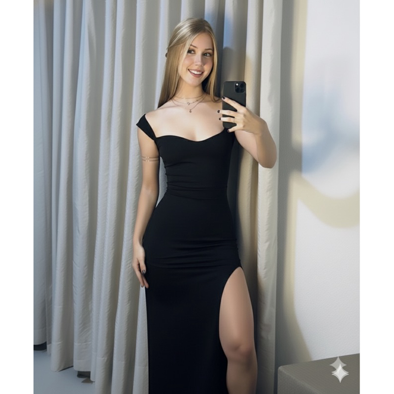 Vestido Longo Fenda Festa Elegante 2026 | Suplex Premium | Casamento, Formatura, Convidada, Baile
