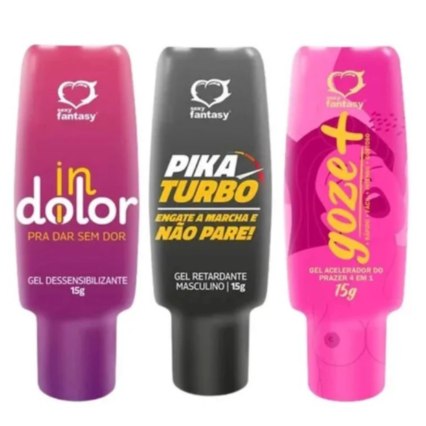 Monte seu Kit Casal 3 x 1 Com Géis Lubrificantes Sexy Fantasy em Oferta na Shopee