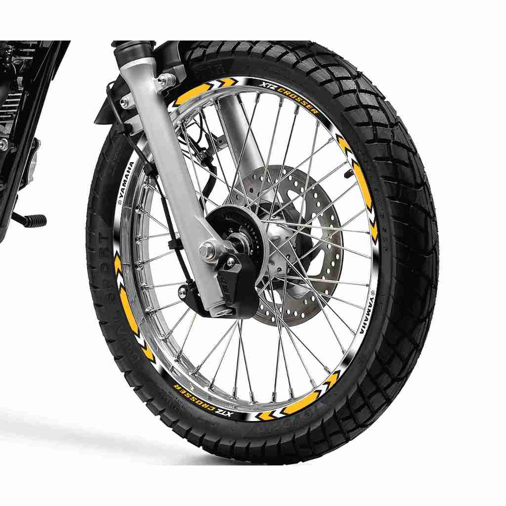 Adesivo Friso Refletivo Roda Moto Yamaha XTZ Crosser 150 amarelo