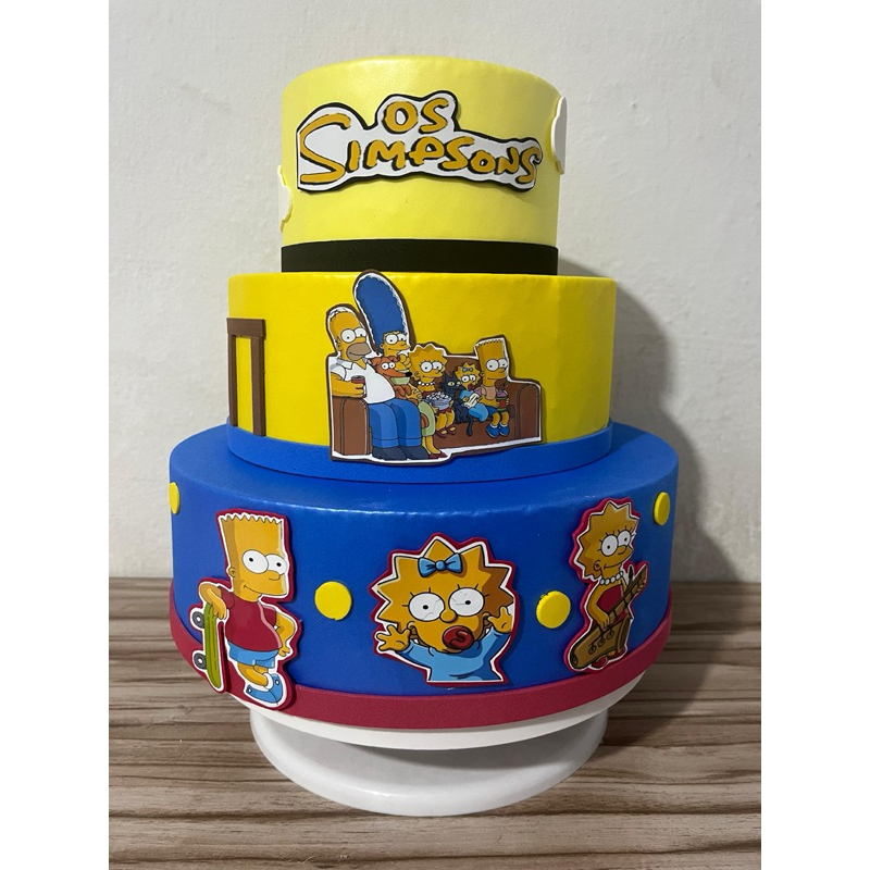 Bolo Fake Os Simpsons Decorativo EVA