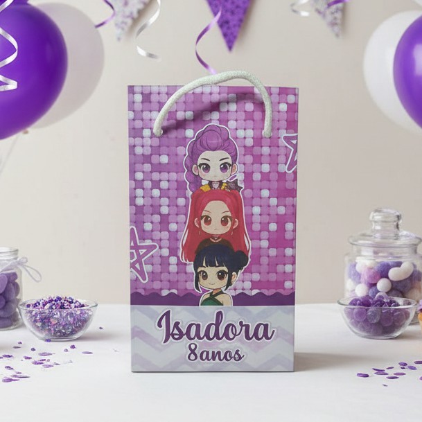 Sacolinha (P) Personalizada Lembrancinha Guerreira do Kpop.