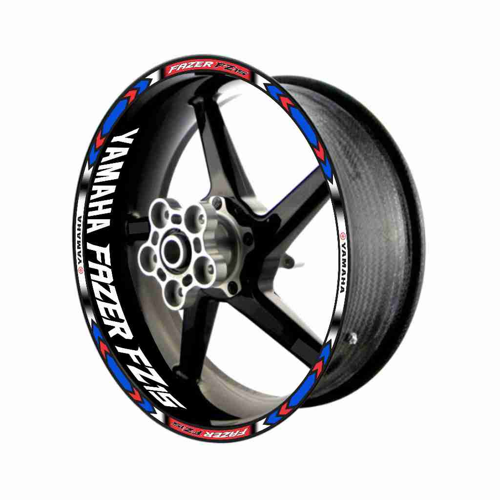 Adesivo Friso Refletivo Roda Moto Yamaha Fazer 150 FZ15 + adesivos internos tricolor